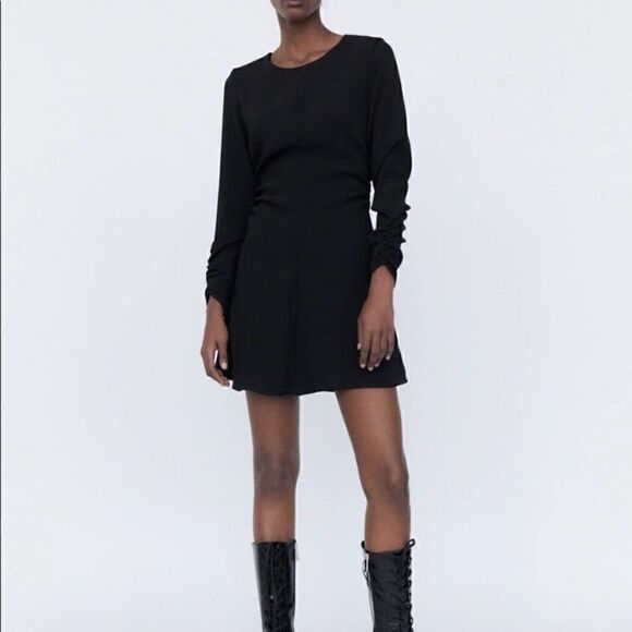 ZARA Gathered Mini Dress - Picture 9 of 10